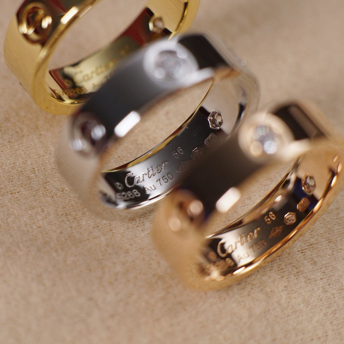 [OrnoraJewelry]LOVE 5.5MM 3 DIAMOND RING