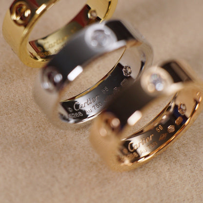 [OrnoraJewelry]LOVE 5.5MM 3 DIAMOND RING