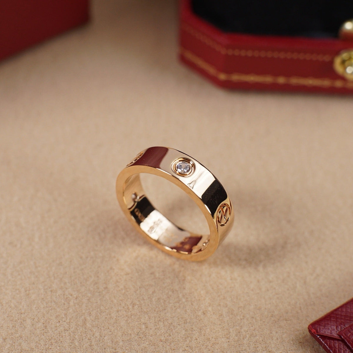 [OrnoraJewelry]LOVE 5.5MM 3 DIAMOND RING
