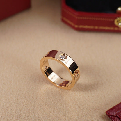 [OrnoraJewelry]LOVE 5.5MM 3 DIAMOND RING