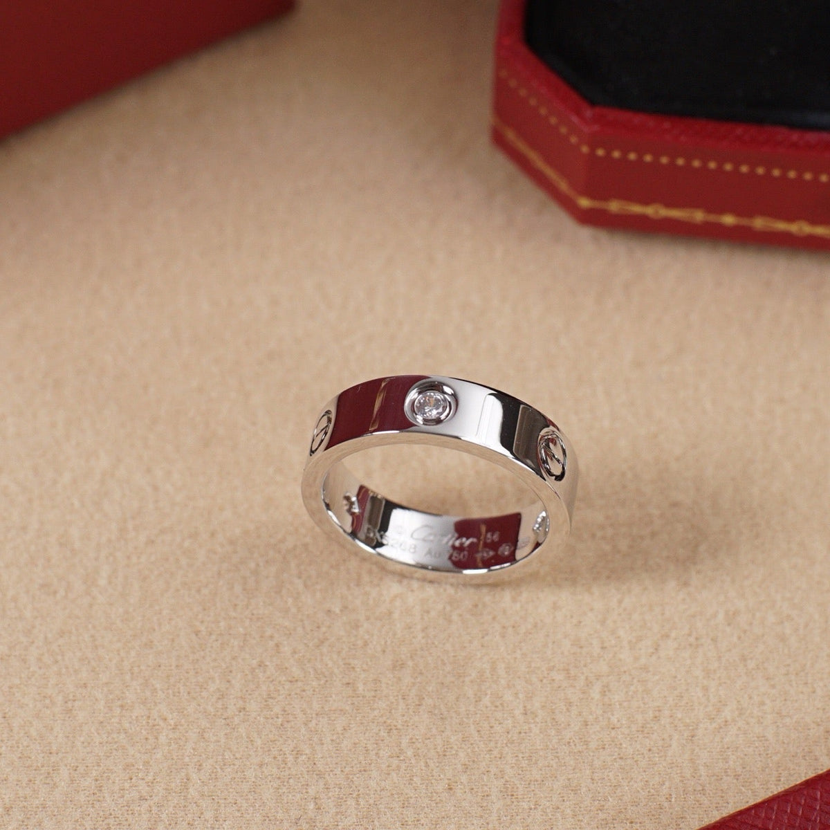 [OrnoraJewelry]LOVE 5.5MM 3 DIAMOND RING
