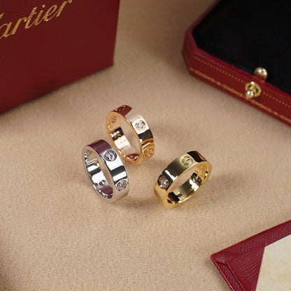 [OrnoraJewelry]LOVE 5.5MM 3 DIAMOND RING