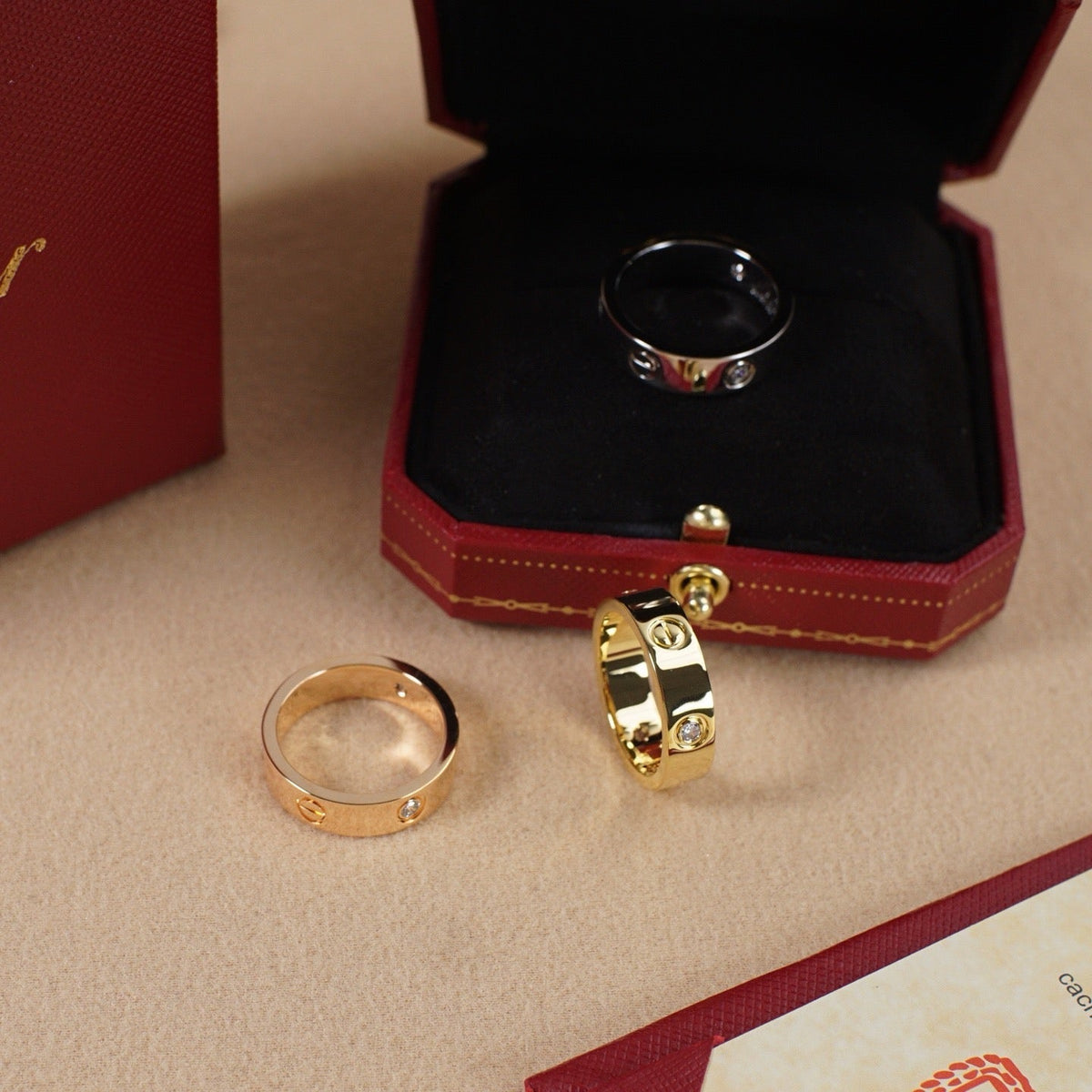 [OrnoraJewelry]LOVE 5.5MM 3 DIAMOND RING