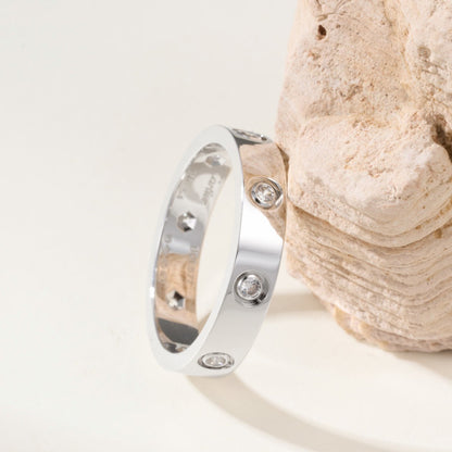 [OrnoraJewelry]LOVE 4MM 8 DIAMOND RING
