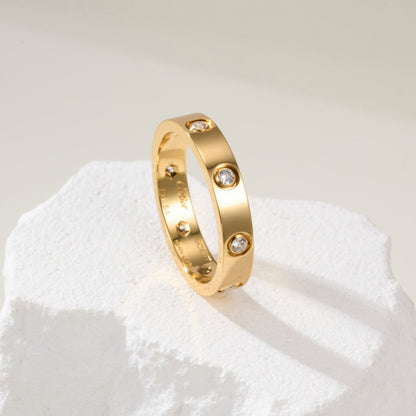 [OrnoraJewelry]LOVE 4MM 8 DIAMOND RING