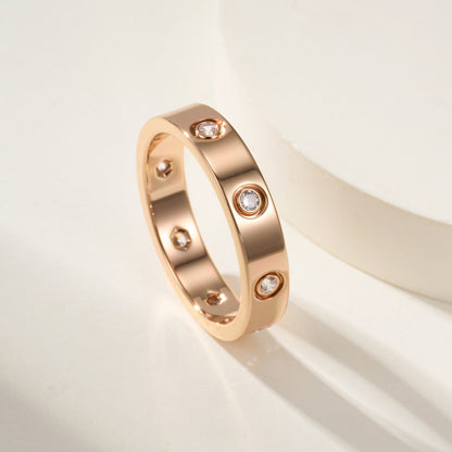 [OrnoraJewelry]LOVE 4MM 8 DIAMOND RING