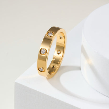 [OrnoraJewelry]LOVE 4MM 8 DIAMOND RING