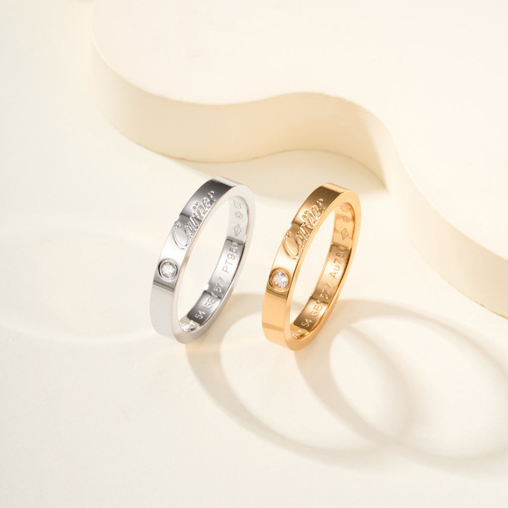 [OrnoraJewelry]LOVE RING 4MM 1 DIAMOND