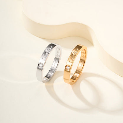 [OrnoraJewelry]LOVE RING 4MM 1 DIAMOND