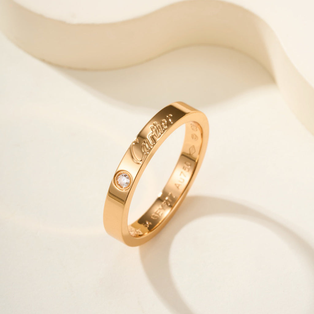 [OrnoraJewelry]LOVE RING 4MM 1 DIAMOND