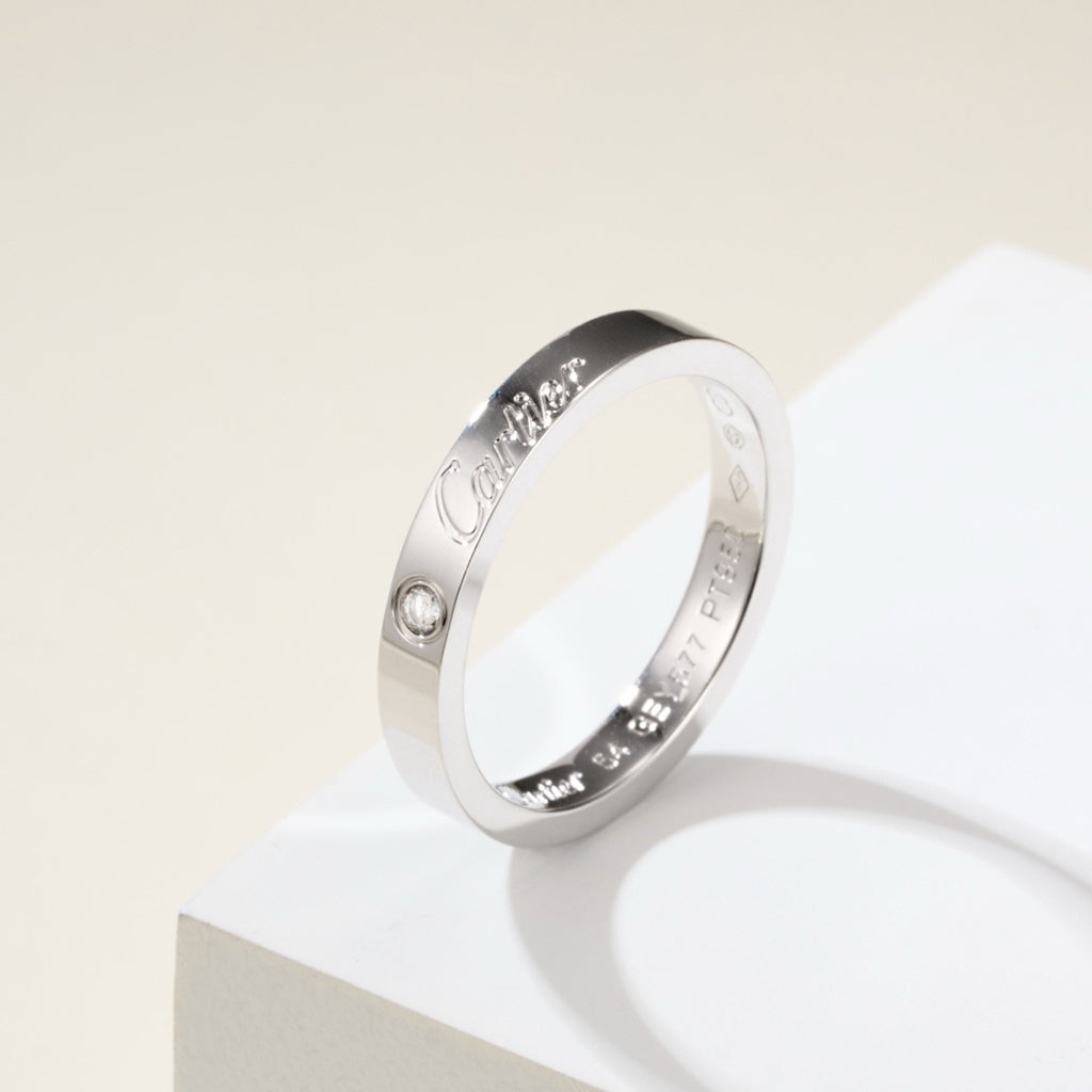 [OrnoraJewelry]LOVE RING 4MM 1 DIAMOND