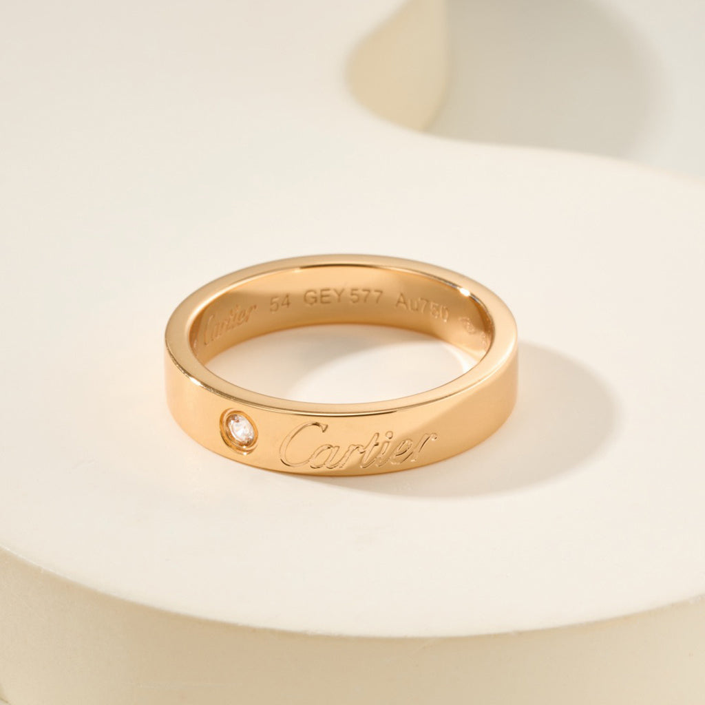 [OrnoraJewelry]LOVE RING 4MM 1 DIAMOND