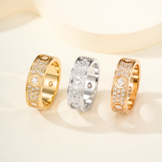 [OrnoraJewelry]LOVE 5.5MM FULL-PAVE 6-DIAMOND RING