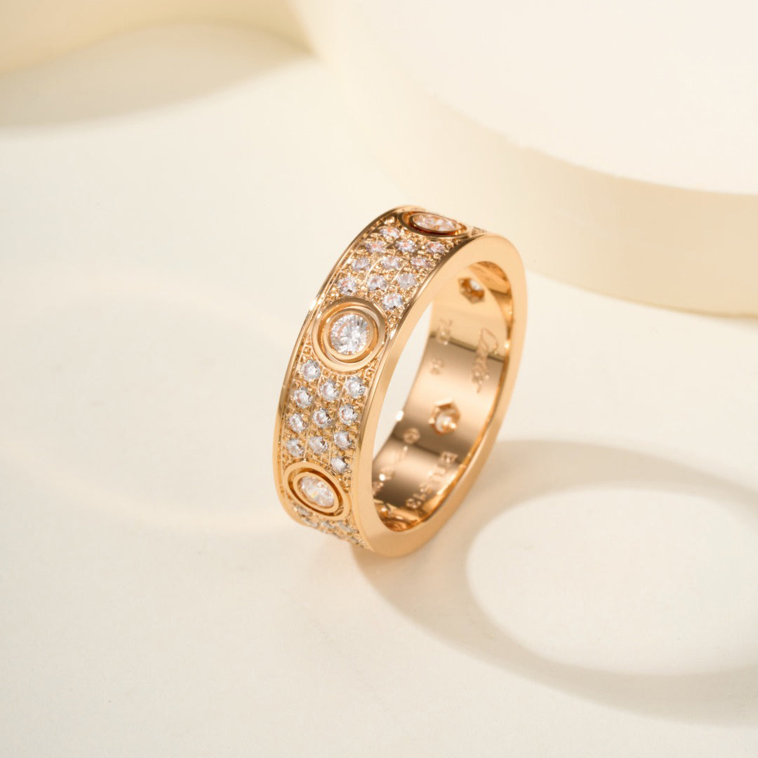 [OrnoraJewelry]LOVE 5.5MM FULL-PAVE 6-DIAMOND RING