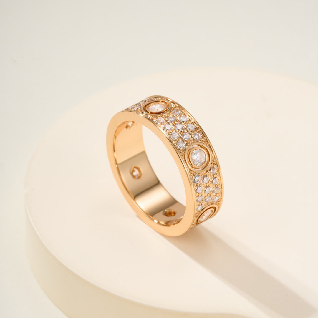 [OrnoraJewelry]LOVE 5.5MM FULL-PAVE 6-DIAMOND RING