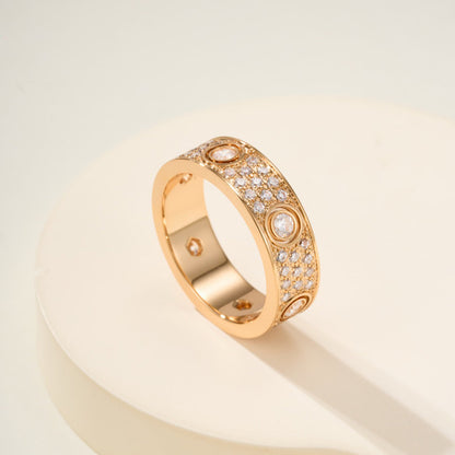 [OrnoraJewelry]LOVE 5.5MM FULL-PAVE 6-DIAMOND RING