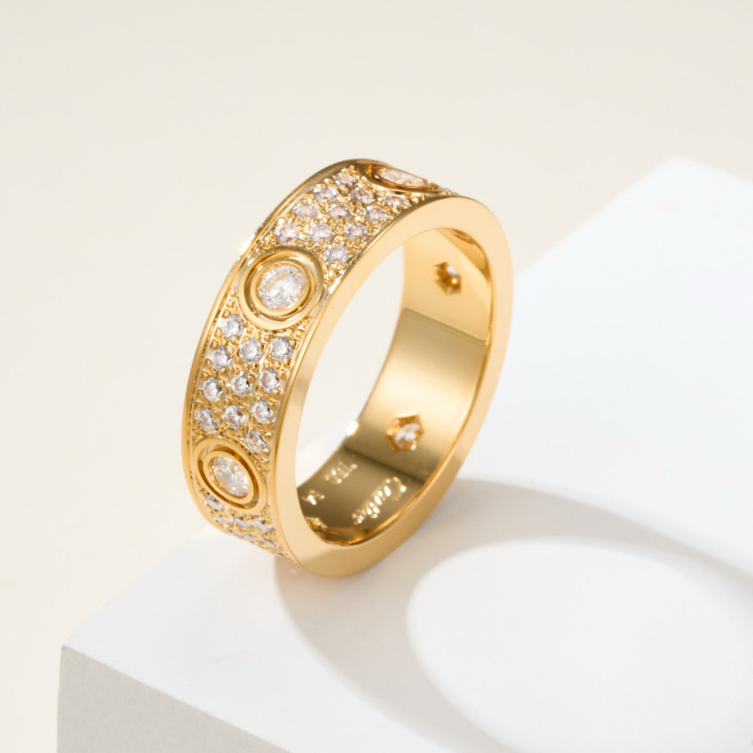 [OrnoraJewelry]LOVE 5.5MM FULL-PAVE 6-DIAMOND RING
