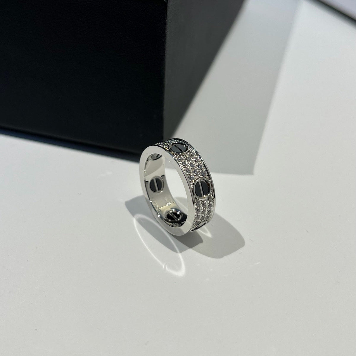 [OrnoraJewelry]LOVE RING 5.5MM DIAMONDS PAVED CERAMIC