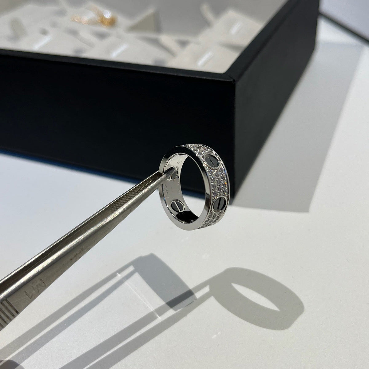 [OrnoraJewelry]LOVE RING 5.5MM DIAMONDS PAVED CERAMIC