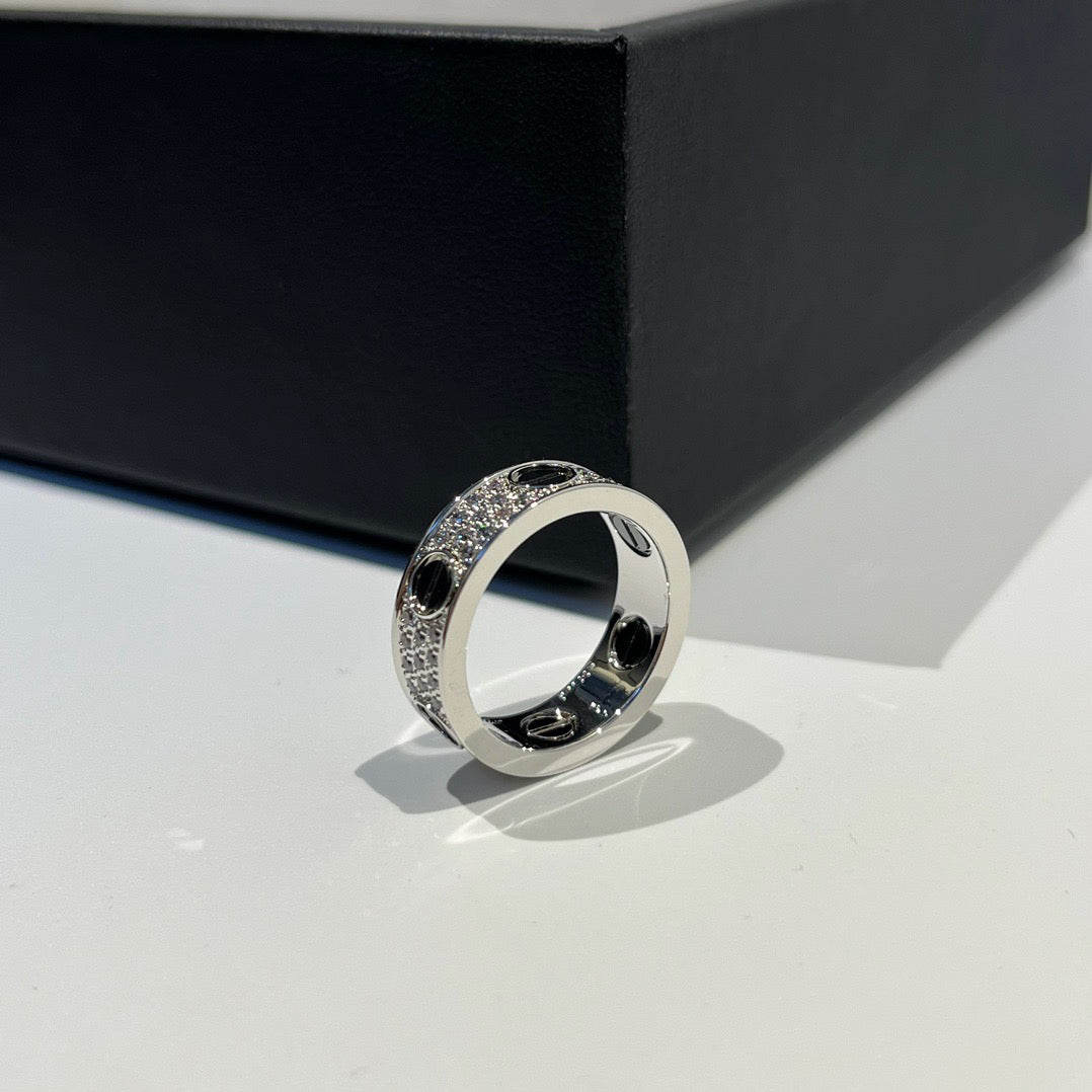 [OrnoraJewelry]LOVE RING 5.5MM DIAMONDS PAVED CERAMIC
