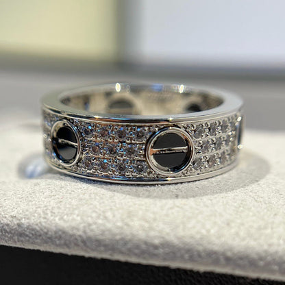 [OrnoraJewelry]LOVE RING 5.5MM DIAMONDS PAVED CERAMIC