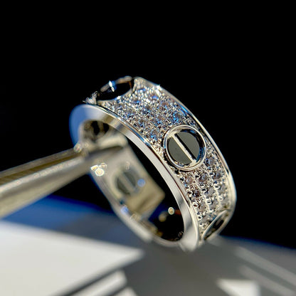 [OrnoraJewelry]LOVE RING 5.5MM DIAMONDS PAVED CERAMIC