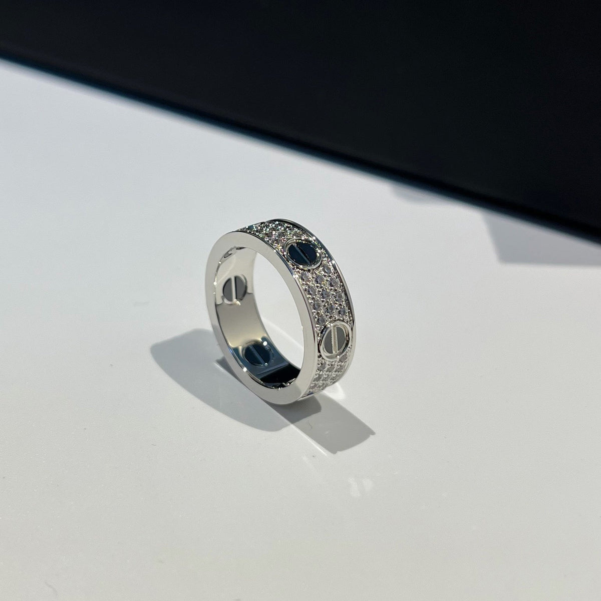 [OrnoraJewelry]LOVE RING 5.5MM DIAMONDS PAVED CERAMIC