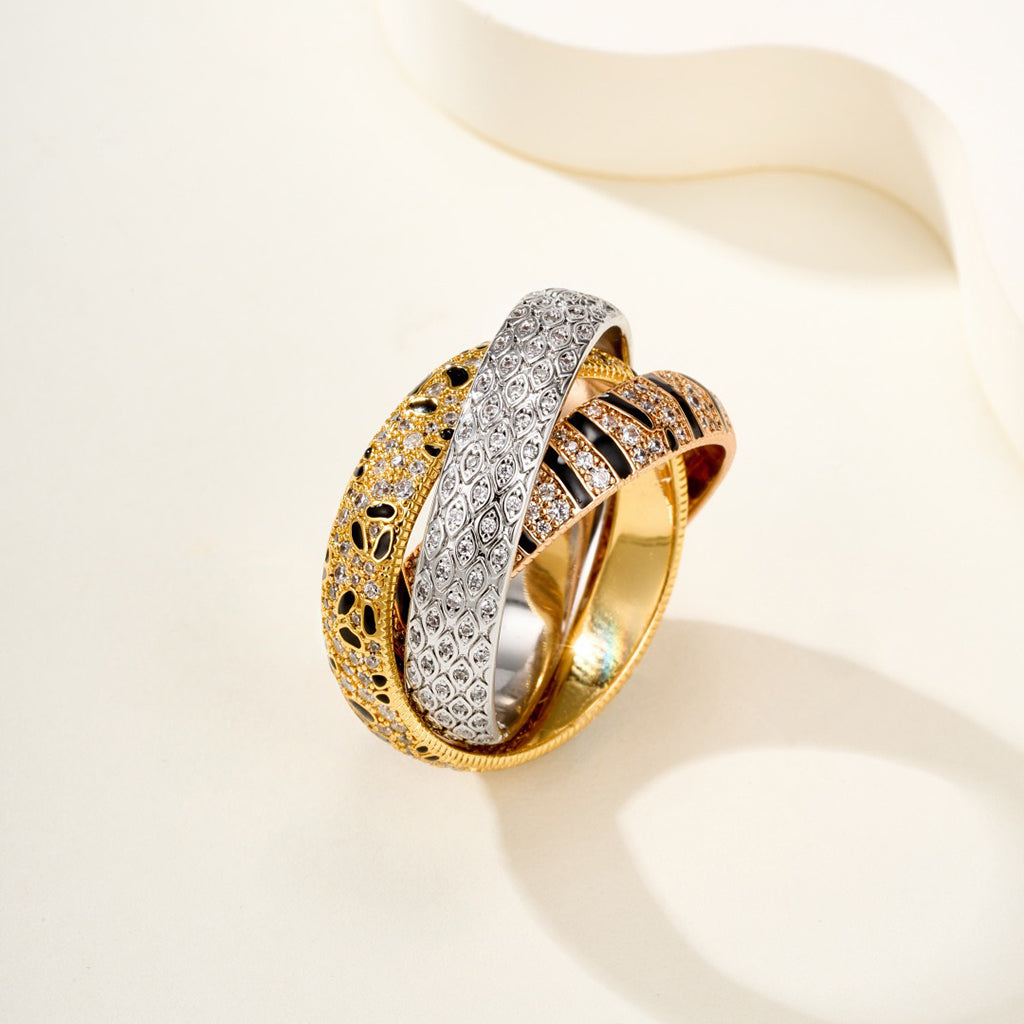 [OrnoraJewelry]TRINITY  RING LEOPARD PRINT