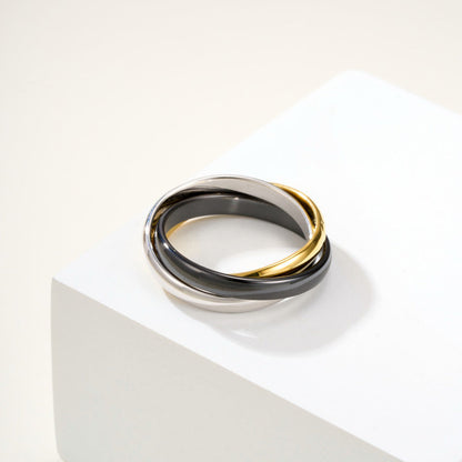 [OrnoraJewelry]TRINITY 3.2MM RING BLACK CERAMIC