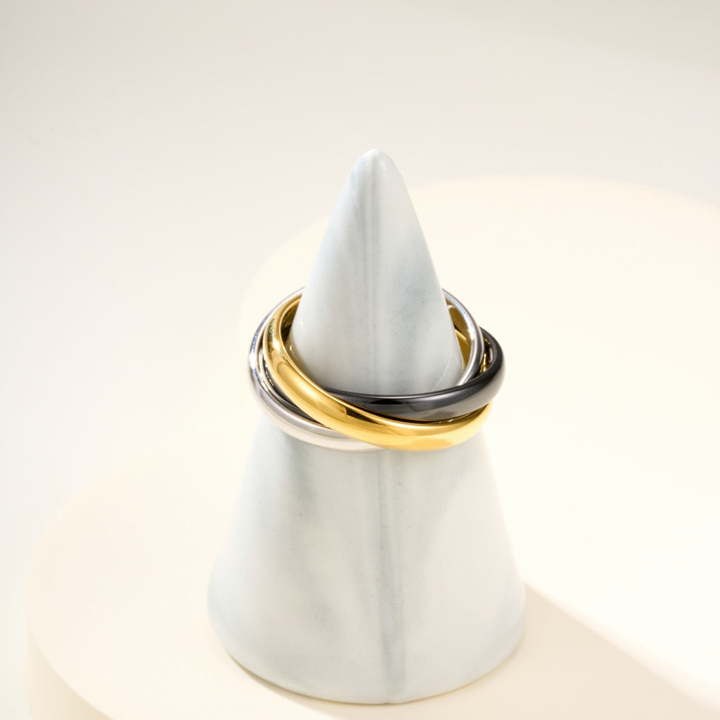 [OrnoraJewelry]TRINITY 3.2MM RING BLACK CERAMIC