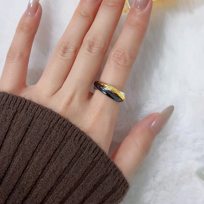 [OrnoraJewelry]TRINITY 3.2MM RING BLACK CERAMIC