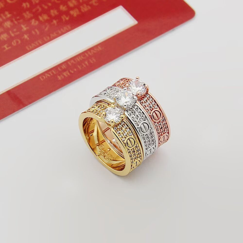 [OrnoraJewelry]LOVE RING 3.6MM 1 BIG DIAMOND FULL DIAMOND