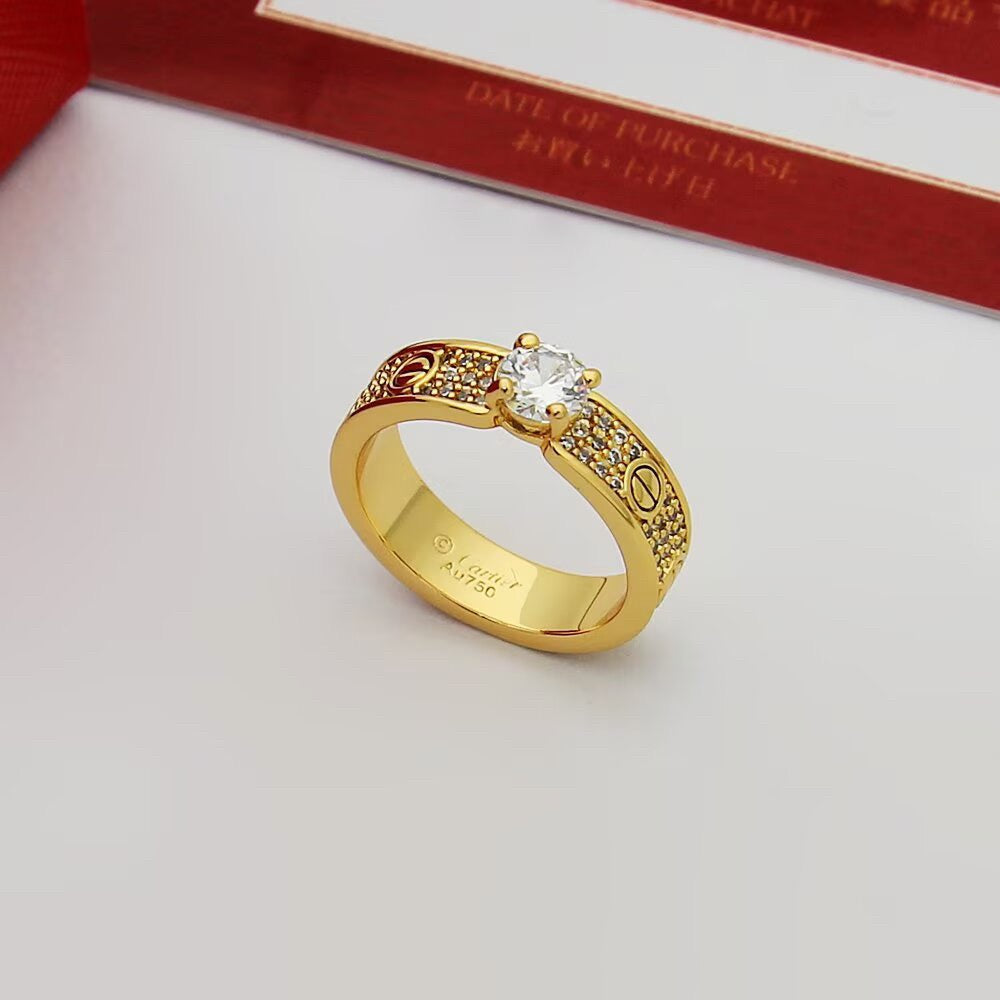 [OrnoraJewelry]LOVE RING 3.6MM 1 BIG DIAMOND FULL DIAMOND