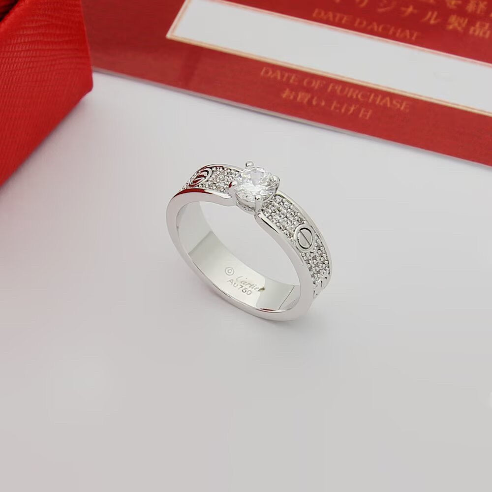 [OrnoraJewelry]LOVE RING 3.6MM 1 BIG DIAMOND FULL DIAMOND