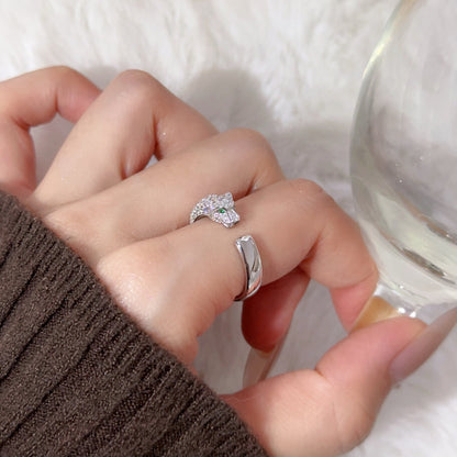 [OrnoraJewelry]PANTHERE HALF DIAMOND SMALL RING