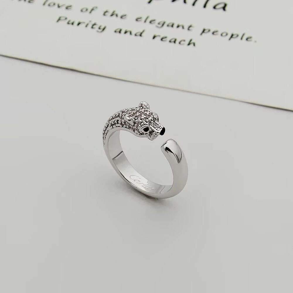 [OrnoraJewelry]PANTHERE HALF DIAMOND SMALL RING