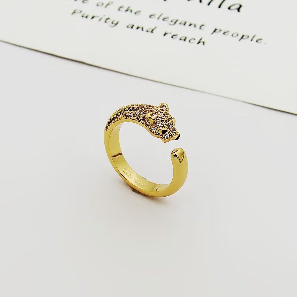 [OrnoraJewelry]PANTHERE HALF DIAMOND SMALL RING