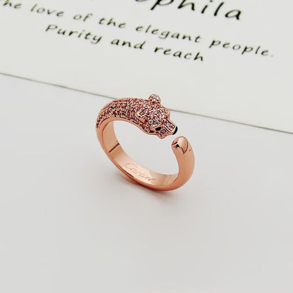 [OrnoraJewelry]PANTHERE HALF DIAMOND SMALL RING