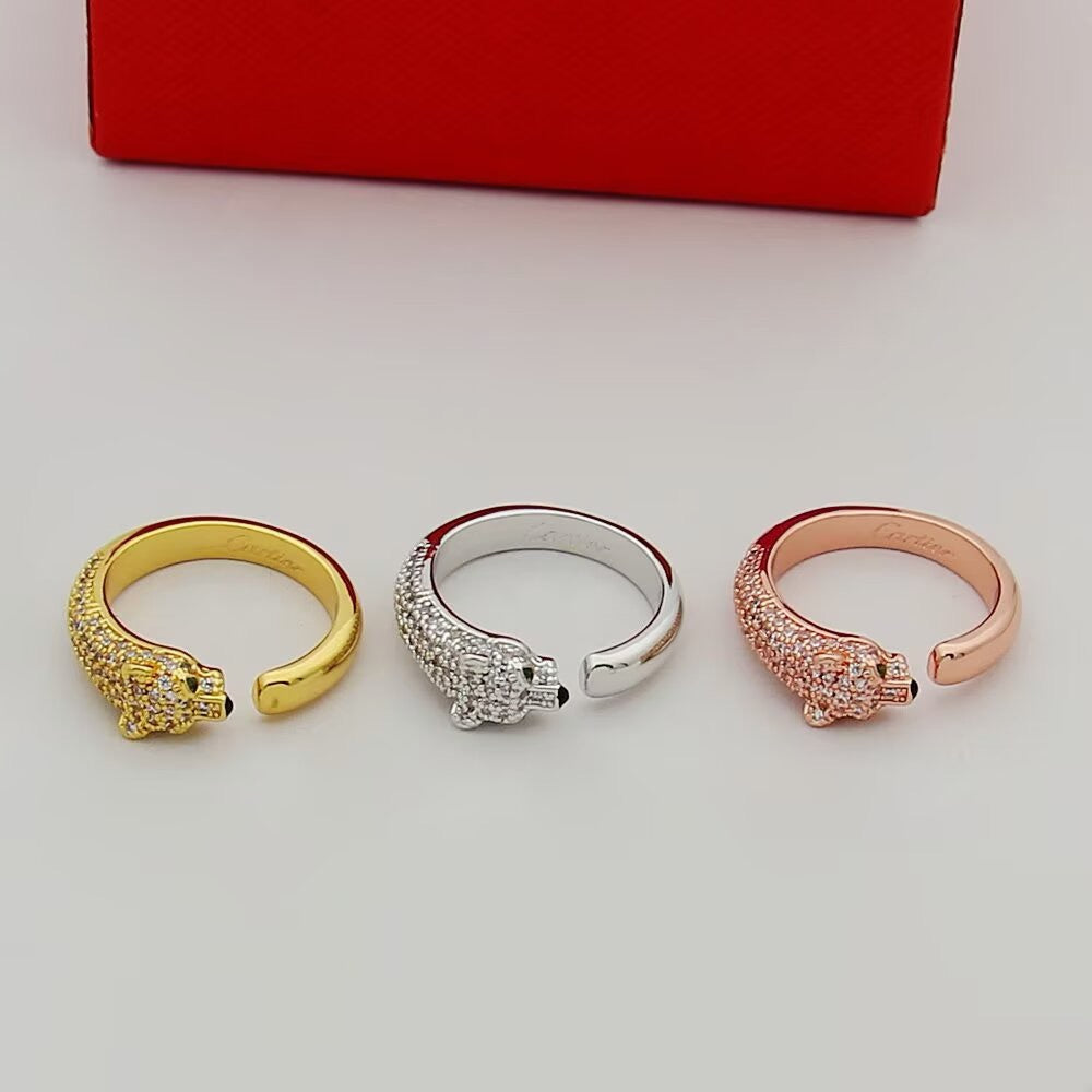 [OrnoraJewelry]PANTHERE HALF DIAMOND SMALL RING