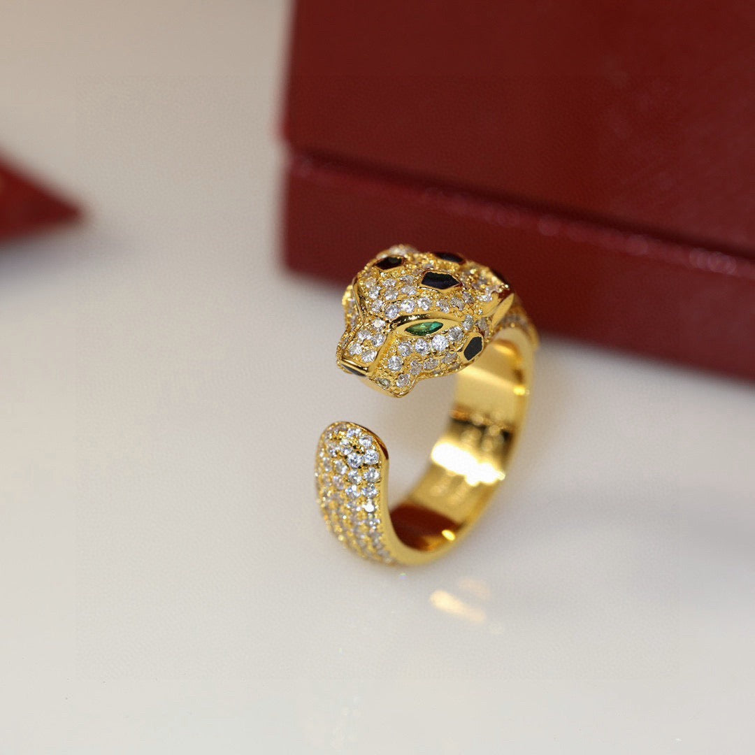 [OrnoraJewelry]PANTHERE SPOTTED FULL DIAMOND MEDIUM RING