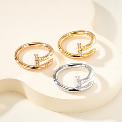 [OrnoraJewelry]JUSTE RING 2.6MM HALF DIAMOND