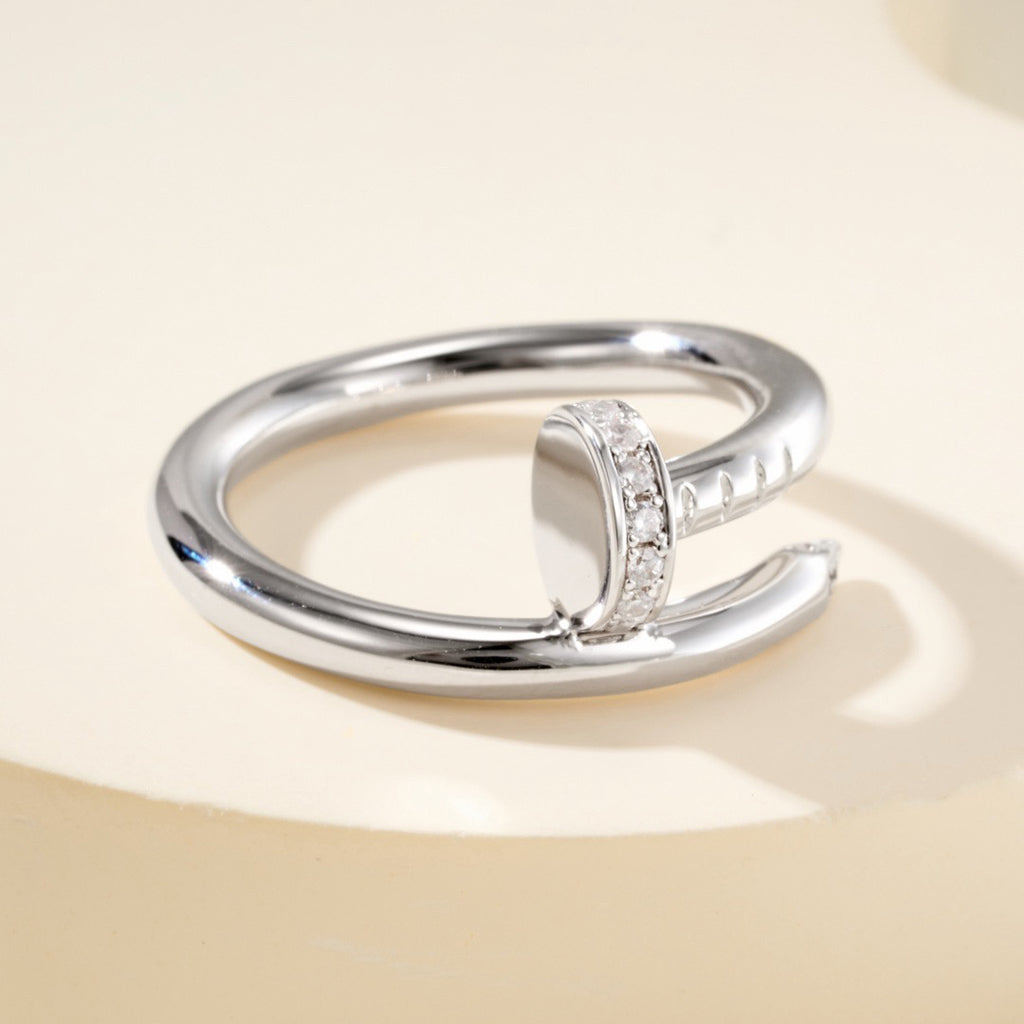 [OrnoraJewelry]JUSTE RING 2.6MM HALF DIAMOND