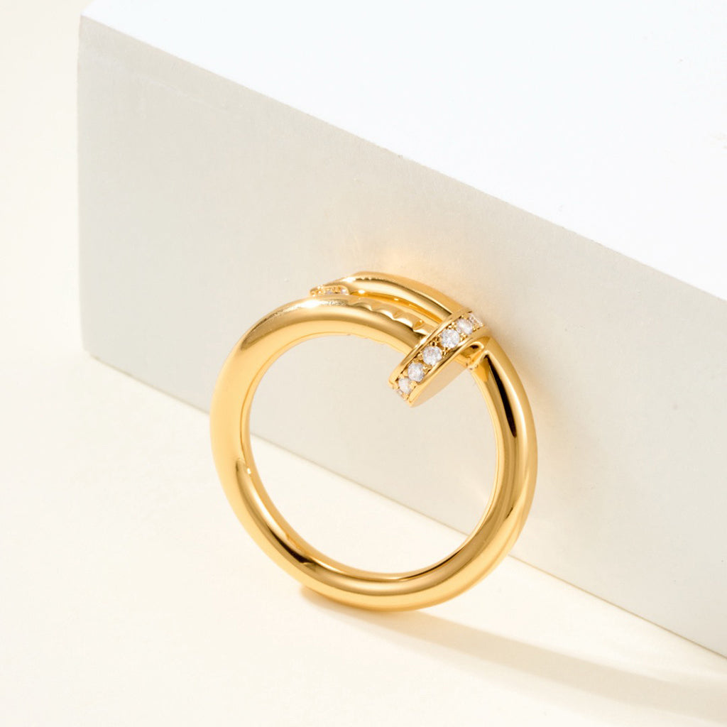 [OrnoraJewelry]JUSTE RING 2.6MM HALF DIAMOND