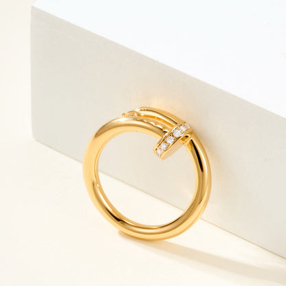 [OrnoraJewelry]JUSTE RING 2.6MM HALF DIAMOND