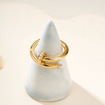 [OrnoraJewelry]JUSTE RING 2.6MM HALF DIAMOND