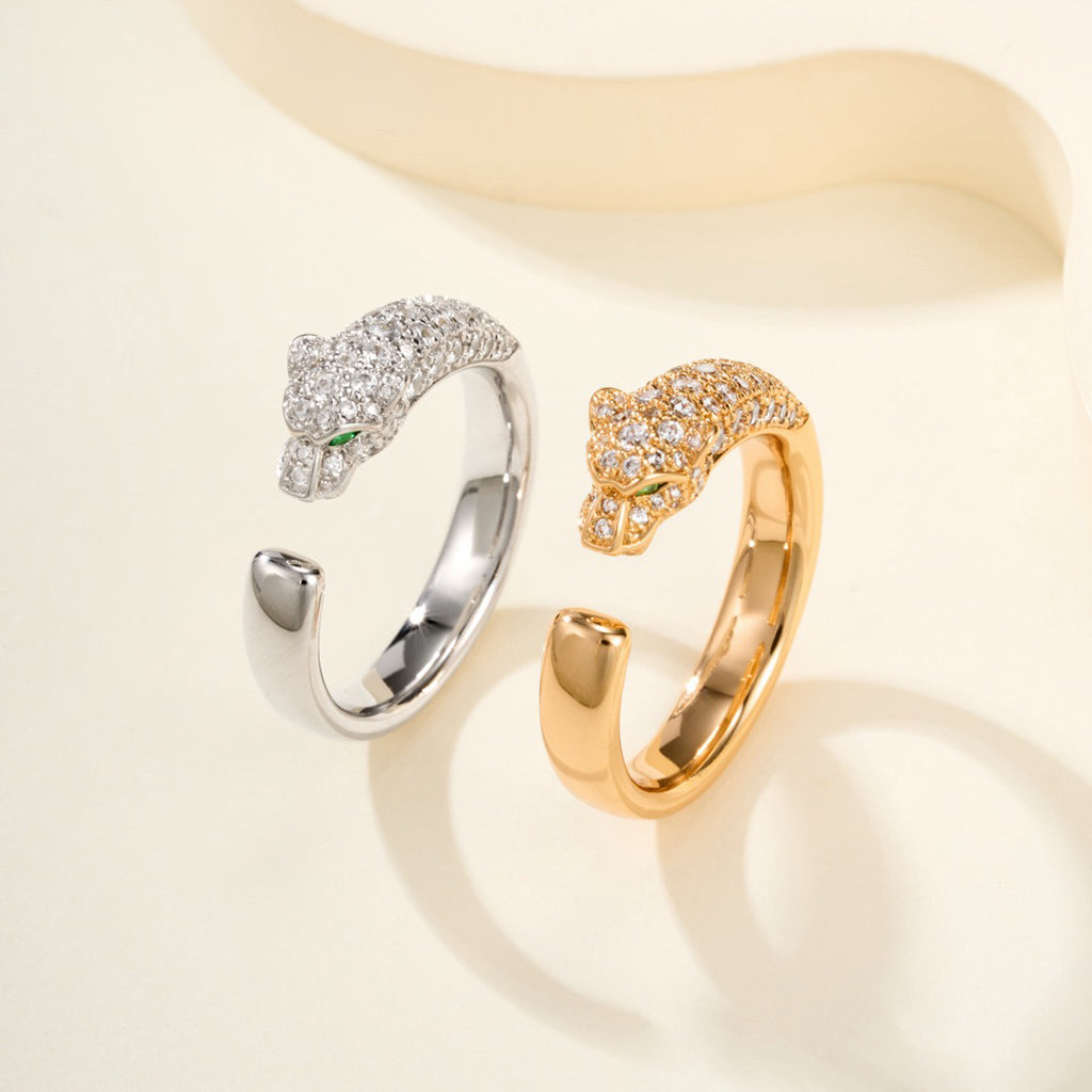 [OrnoraJewelry]PANTHERE HALF DIAMOND SMALL RING