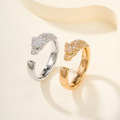 [OrnoraJewelry]PANTHERE HALF DIAMOND SMALL RING