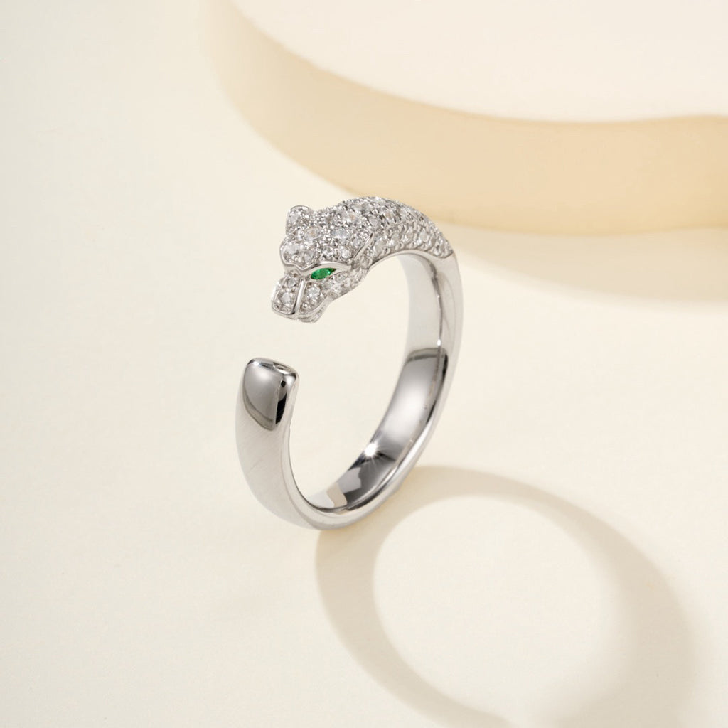 [OrnoraJewelry]PANTHERE HALF DIAMOND SMALL RING
