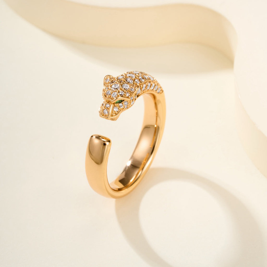 [OrnoraJewelry]PANTHERE HALF DIAMOND SMALL RING
