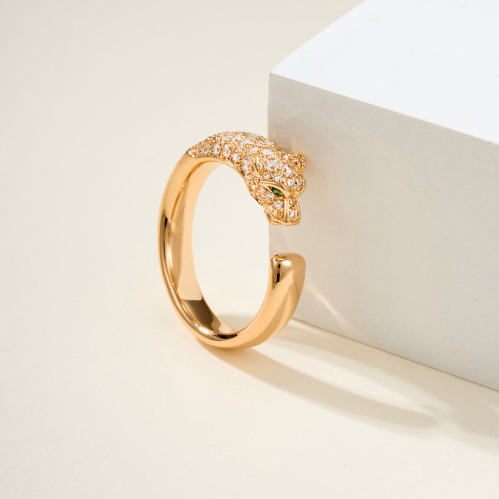 [OrnoraJewelry]PANTHERE HALF DIAMOND SMALL RING